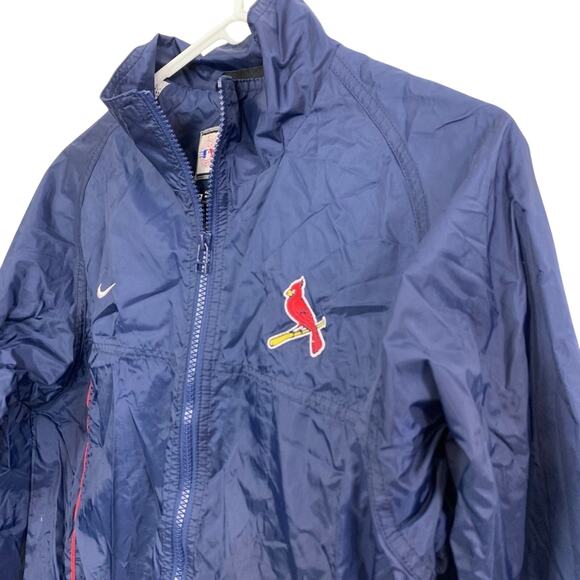 Nike Team St Louis Cardinals MLB Navy Blue Full Zip Windbreaker Jacket Boys L - Picture 9 of 16